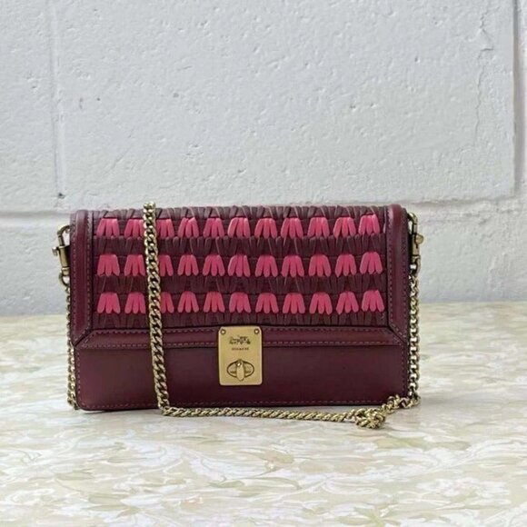 Coach 3652 Hutton Clutch With Weaving Confetti Pink Multi - Picture 1 of 6